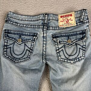 True Religion Billy Super T Jeans Womens 29 x 33 Blue Bootcut Low Rise